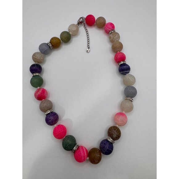 LUC Lucas Lemeth 925 Sterling Silver Dyed Quartz Necklace – Multicolor - Picture 6 of 10